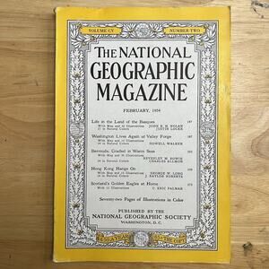 National Geographic Magazine February 1954 Basques Valley Forge Bermuda Hong Kon